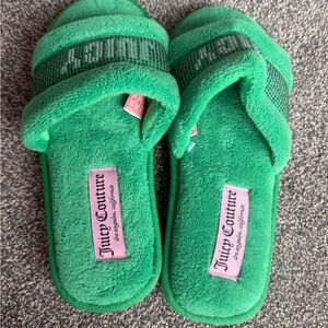 Juicy Couture Vibrant Green Plush Slides